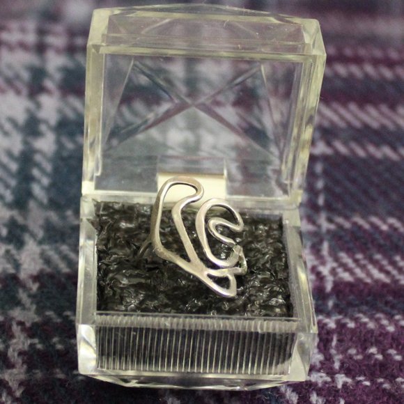 *925* Sterling Silver Wire Artisan Crafted Modernist Ring Size 4.5 - Picture 2 of 4